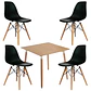 Comedor Cuadrado Melamina 4 Sillas Eames – Mesa 80x80cm - Miniatura 2