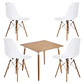 Comedor Cuadrado Melamina 4 Sillas Eames – Mesa 80x80cm - Miniatura 3