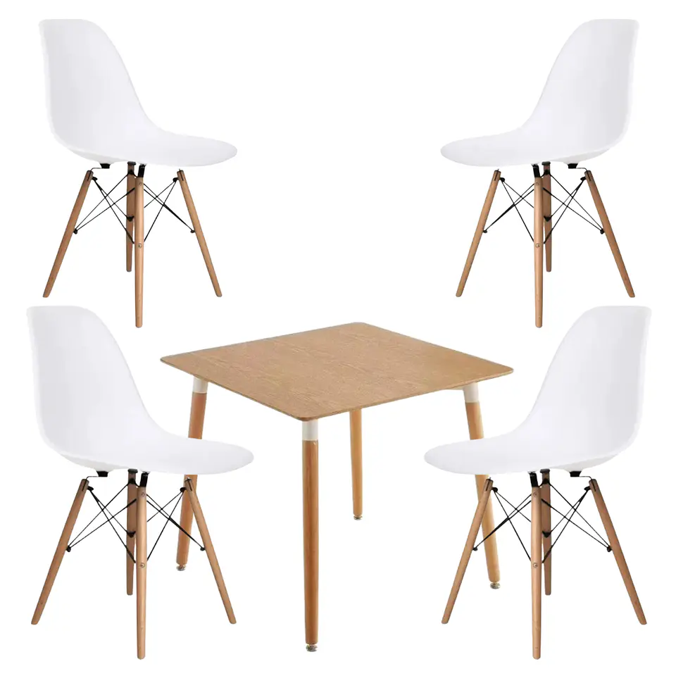 Comedor Cuadrado Melamina 4 Sillas Eames – Mesa 80x80cm 3