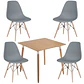 Comedor Cuadrado Melamina 4 Sillas Eames – Mesa 80x80cm - Miniatura 4