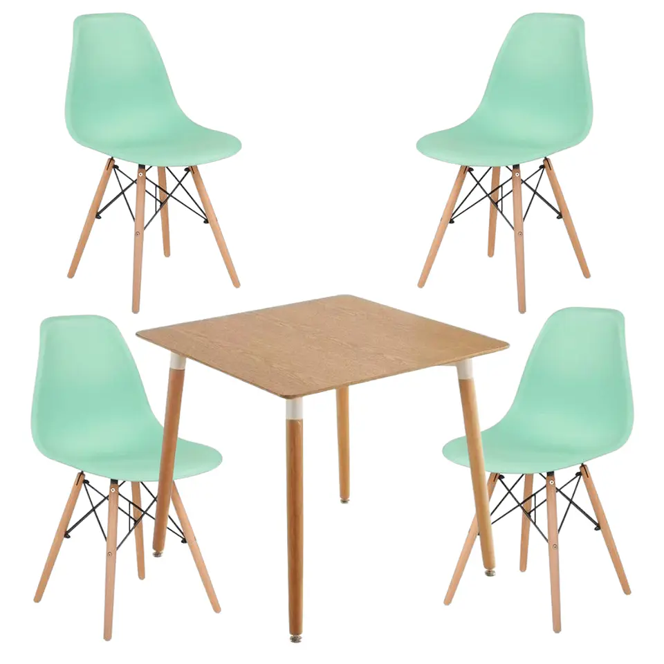 Comedor Cuadrado Melamina 4 Sillas Eames – Mesa 80x80cm 5