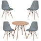 Mesa Redonda Melamina +4 Sillas Eames – Comedor 120cm - Miniatura 8