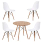 Mesa Redonda Melamina +4 Sillas Eames – Comedor 120cm - Miniatura 9