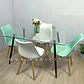 Comedor Rectangular Vidrio 4 Sillas Eames – Mesa 100cm - Miniatura 4