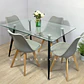 Comedor Rectangular Vidrio 4 Sillas Eames – Mesa 100cm - Miniatura 5