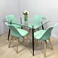 Comedor Rectangular Vidrio 4 Sillas Eames – Mesa 100cm - Miniatura 7