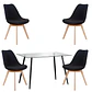 Comedor Rectangular Vidrio 4 Sillas Eames – Mesa 100cm - Miniatura 1