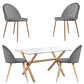 Comedor Rectangular Vidrio 4 Sillas Eames – Mesa 100cm - Miniatura 1