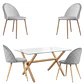 Comedor Rectangular Vidrio 4 Sillas Eames – Mesa 100cm - Miniatura 2