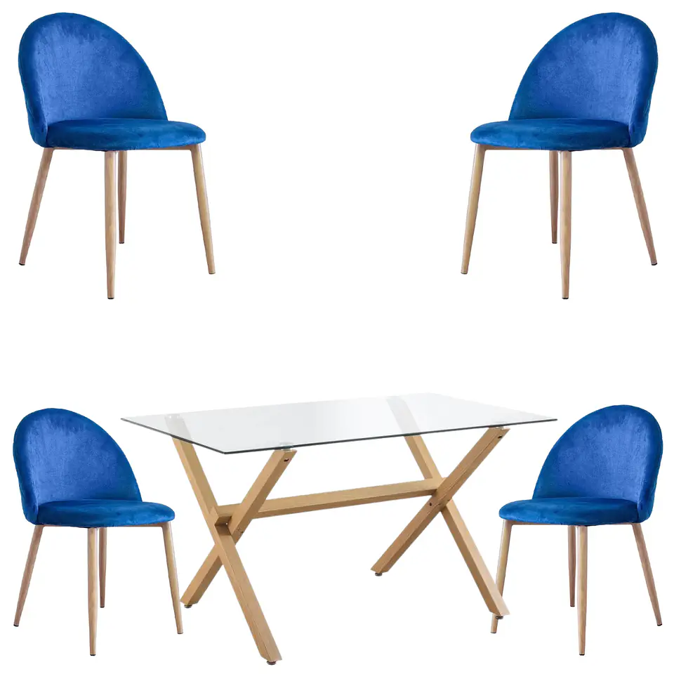 Comedor Rectangular Vidrio 4 Sillas Eames – Mesa 100cm 3