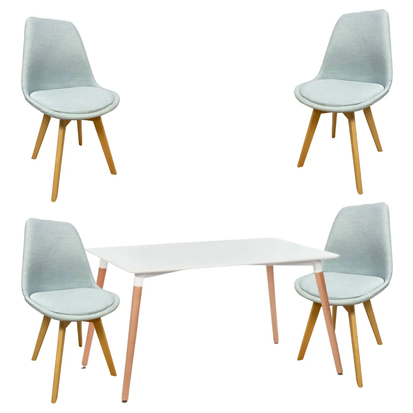 Mesa Rectangular eames MDF + 4 Sillas Tulip Lino – Mesa 120x80cm 3