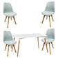 Mesa Rectangular eames MDF + 4 Sillas Tulip Lino – Mesa 120x80cm - Miniatura 3