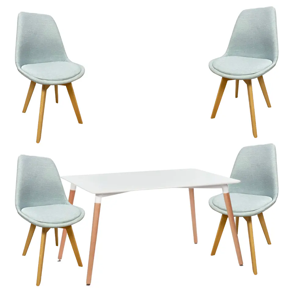 Mesa Rectangular eames MDF + 4 Sillas Tulip Lino – Mesa 120x80cm 3