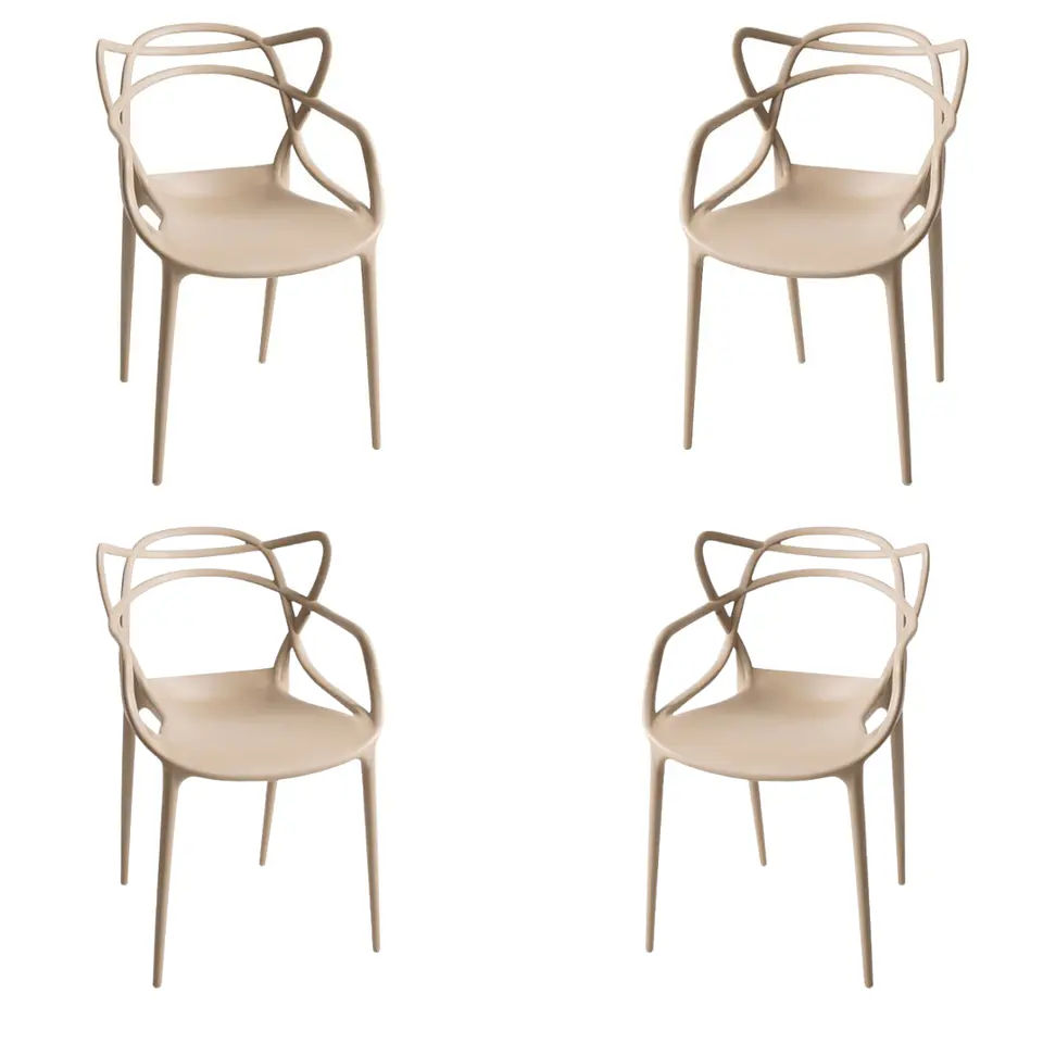 Pack de 4 Sillas Master Polipropileno Apilable- comedor terraza restaurant 4