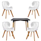 Mesa Cuadrada Eames MDF + 4 Sillas Mariposa Ecocuero Acolchadas- Comedor Cocina Living - Miniatura 4