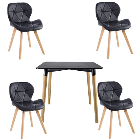 Comedor Redondo Melamina 4 Sillas Tulip – Mesa 100cm