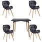 Mesa Cuadrada Eames MDF + 4 Sillas Mariposa Ecocuero Acolchadas- Comedor Cocina Living - Miniatura 3