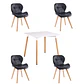 Mesa Cuadrada Eames MDF + 4 Sillas Mariposa Ecocuero Acolchadas- Comedor Cocina Living - Miniatura 5