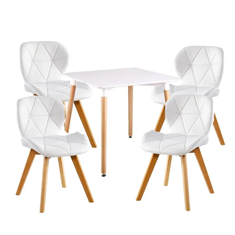 Comedor Redondo Melamina 4 Sillas Tulip – Mesa 100cm