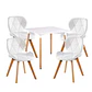Mesa Cuadrada Eames MDF + 4 Sillas Mariposa Ecocuero Acolchadas- Comedor Cocina Living - Miniatura 2