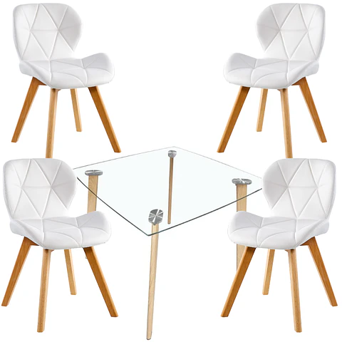 Comedor Escandinavia Vidrio con Mariposa Tulip