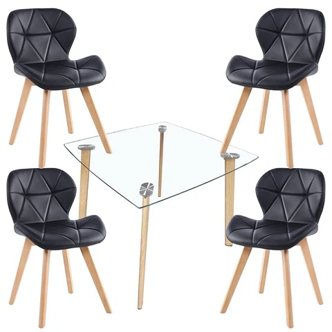 Comedor Escandinavia Vidrio con Mariposa Tulip