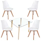 Mesa Escandinavia Vidrio +4 Sillas Tulip – Comedor 90cm - Miniatura 2