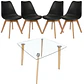 Mesa Escandinavia Vidrio +4 Sillas Tulip – Comedor 90cm - Miniatura 1