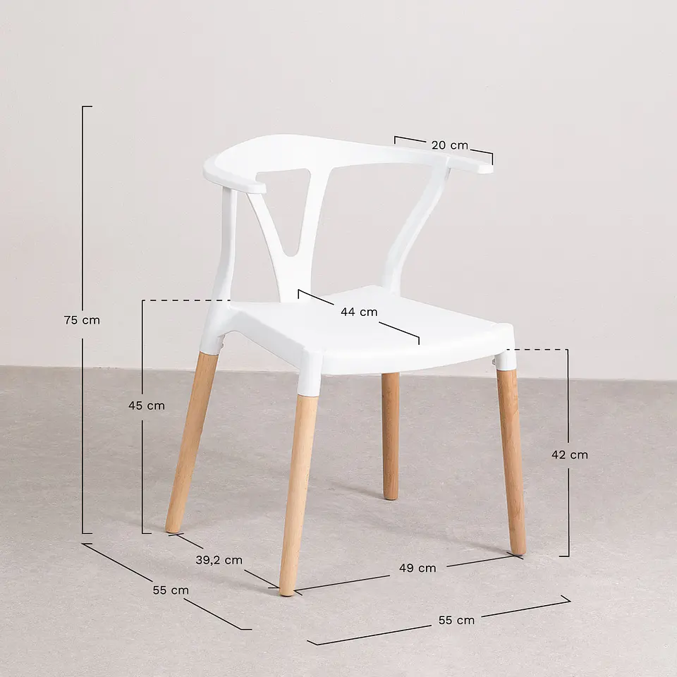 Silla Wishbone Polipropileno apilable 6