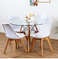 Comedor Redondo Vidrio 4 Sillas Tulip – Mesa 120cm - Miniatura 2
