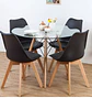 Comedor Redondo Vidrio 4 Sillas Tulip – Mesa 120cm - Miniatura 1