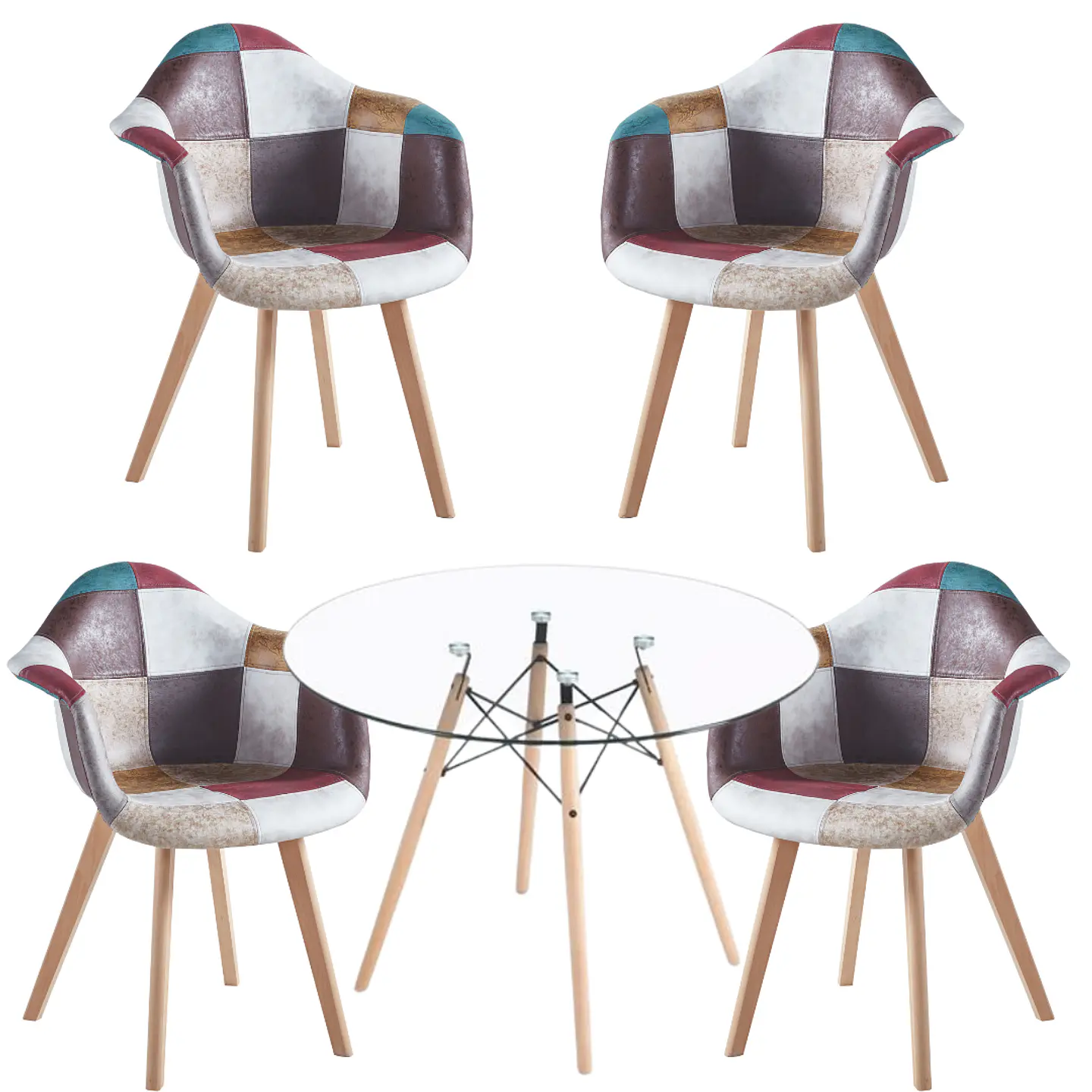 Comedor Redondo Vidrio 4 Sillas Da Vinci – Mesa 80cm 2