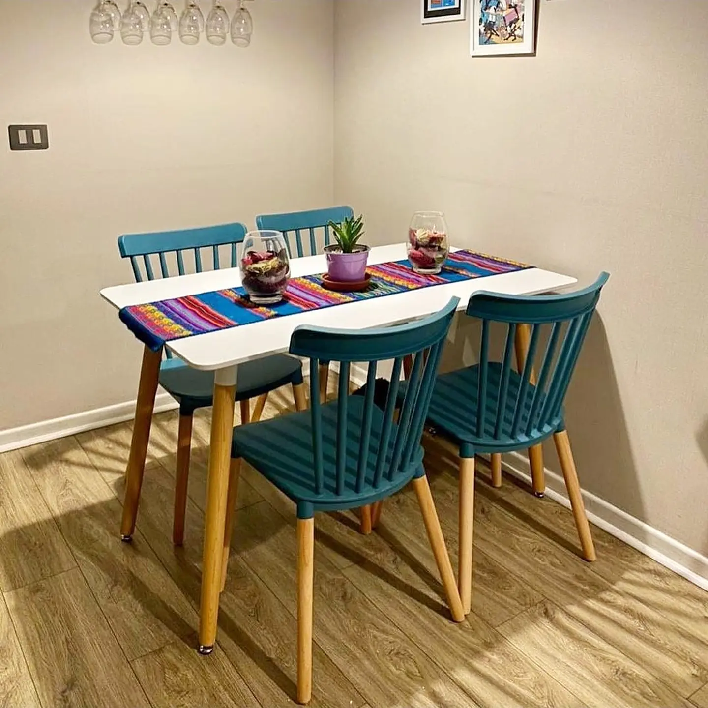 Comedor Rectangular Melamina 4 Sillas Windsor – Mesa 100cm 4