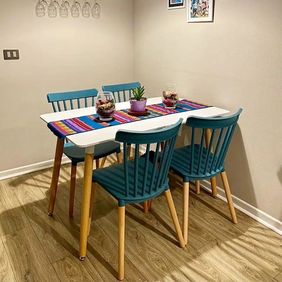 Comedor Rectangular Melamina 4 Sillas Windsor – Mesa 100cm 4