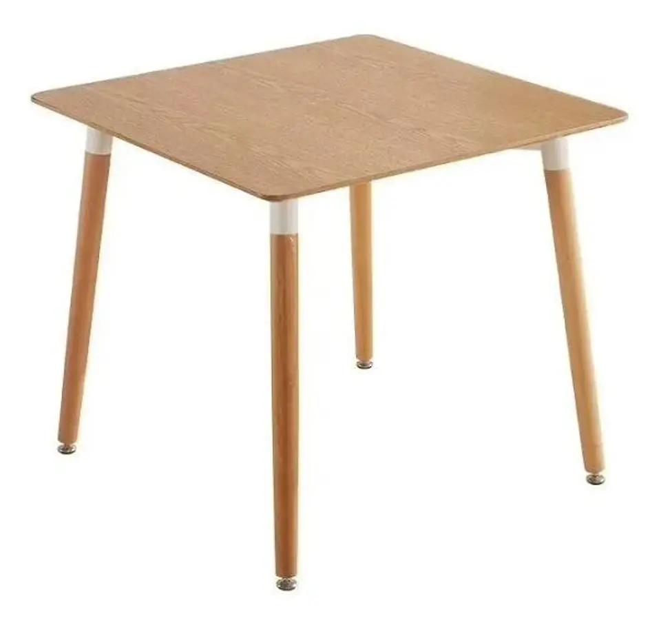 Mesa Cuadrada Eames Wood 80x80 comedor cafeteria restaurant 2