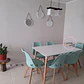 Mesa Rectangular eames MDF + 6 Silla Tulip polipropileno con cojin- comedor 130cm - Miniatura 3