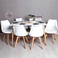 Mesa Rectangular eames MDF + 6 Silla Tulip polipropileno con cojin- comedor 130cm - Miniatura 2