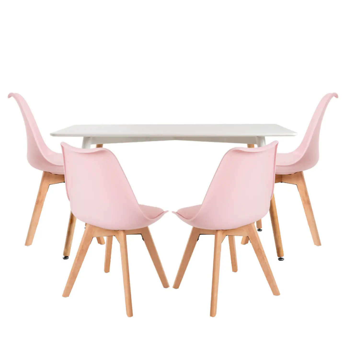 Mesa rectangular eames MDF + Silla Tulip polipropileno con cojin- Comedor 140cm 5