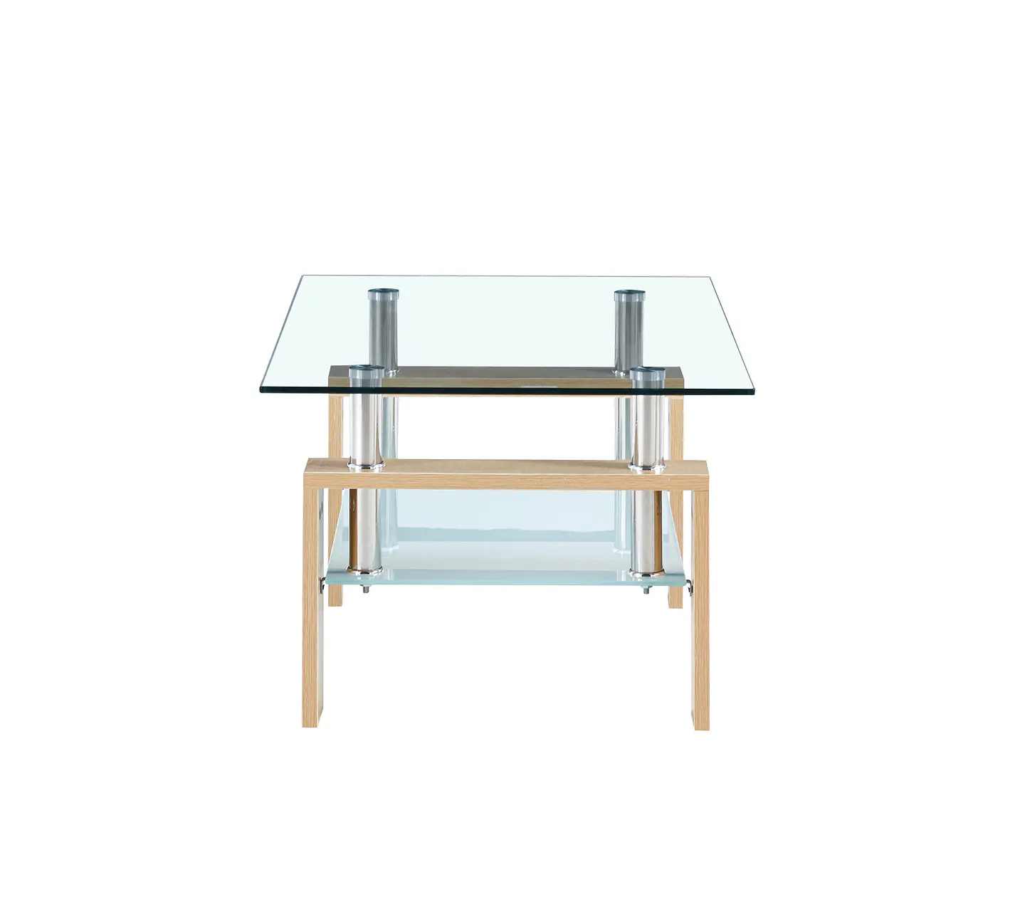 Mesa Centro Rectangular de Vidrio wood 3