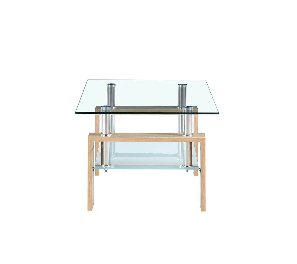 Mesa Centro Rectangular de Vidrio wood 3