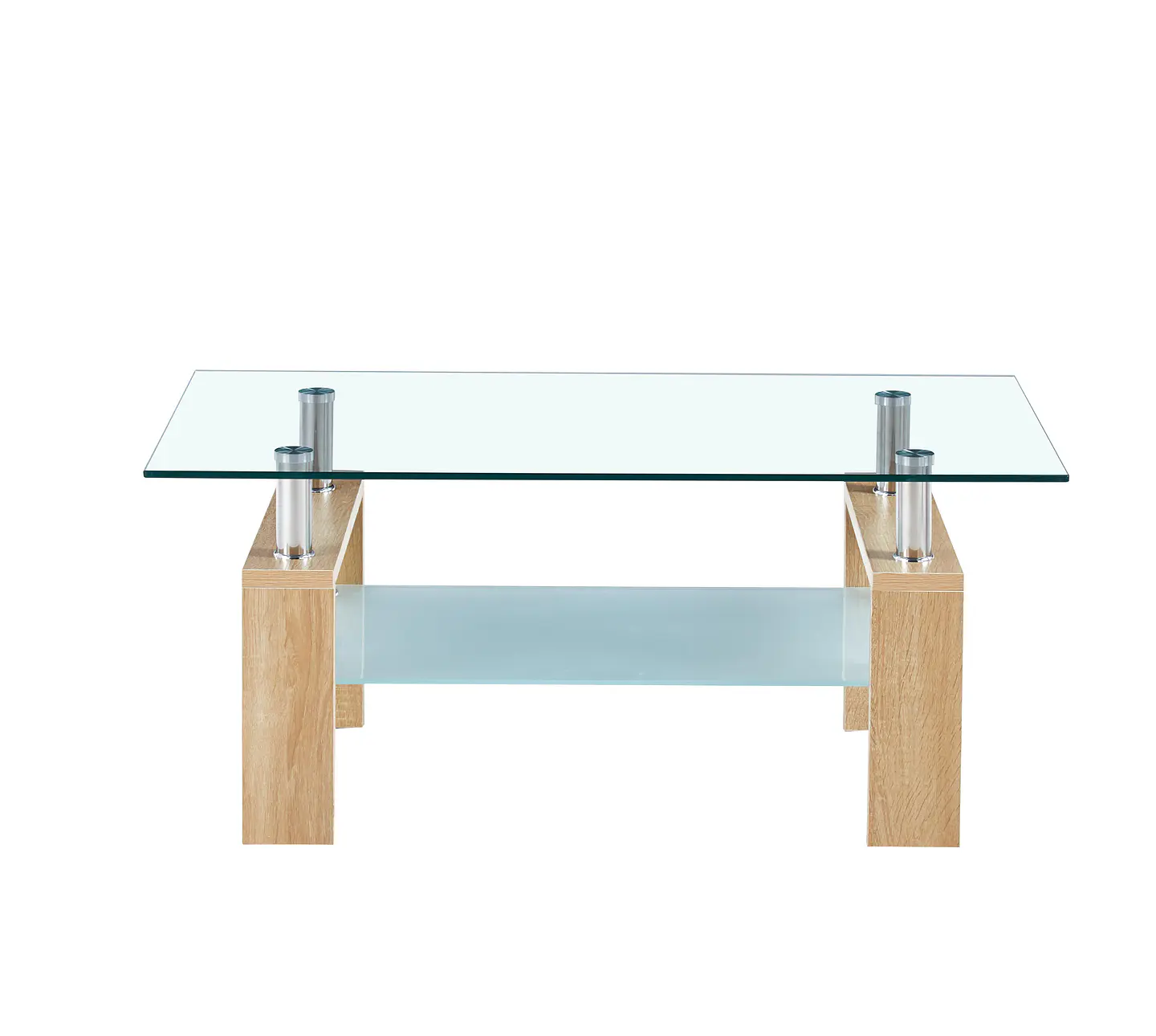 Mesa Centro Rectangular de Vidrio wood 4