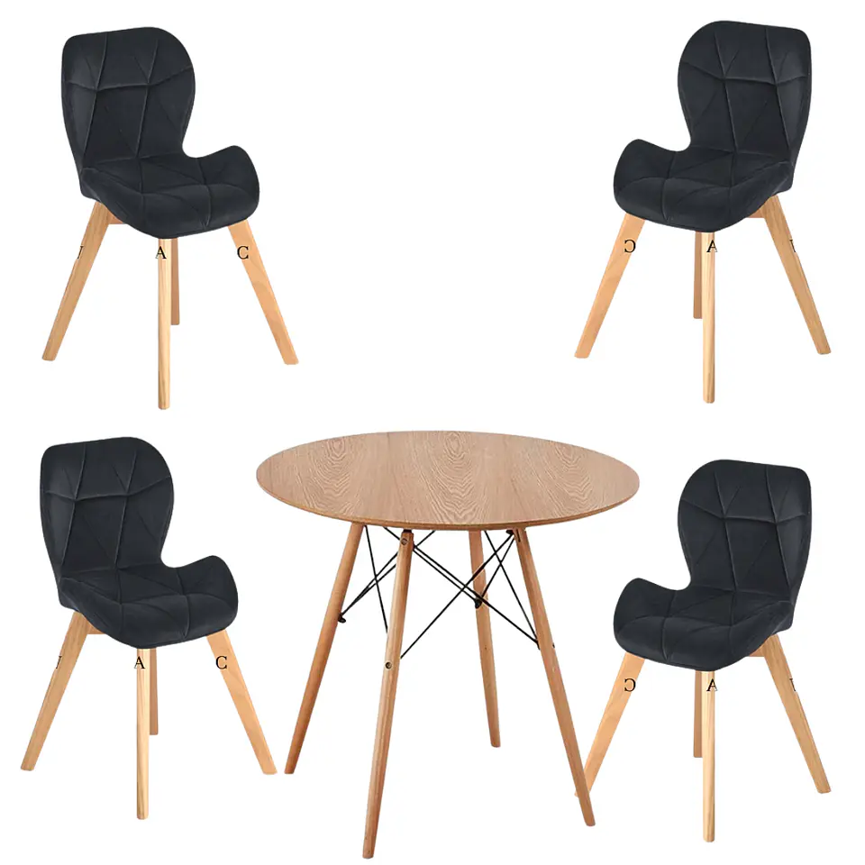 Mesa Eames Wood Redonda Melamina +4 Sillas Mariposa – Comedor  12