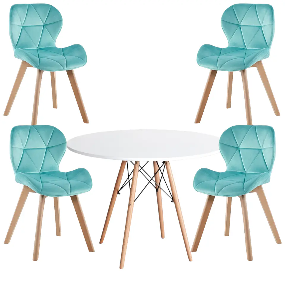 Comedor Redondo Melamina 4 Sillas Mariposa – Mesa 80cm 6