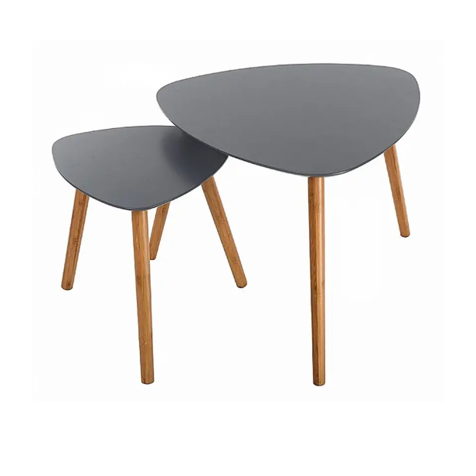 Mesa de Centro Dúo Nordic de MDF con Patas de Madera – Set 2 Piezas 3