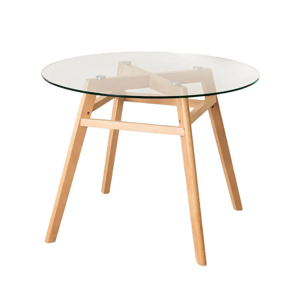 Mesa eames Nordic vidrio y Madera- comedor restaurant oficina 3