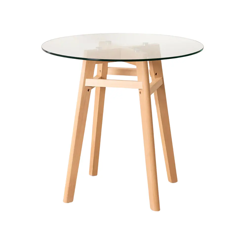 Mesa eames Nordic vidrio y Madera- comedor restaurant oficina 2