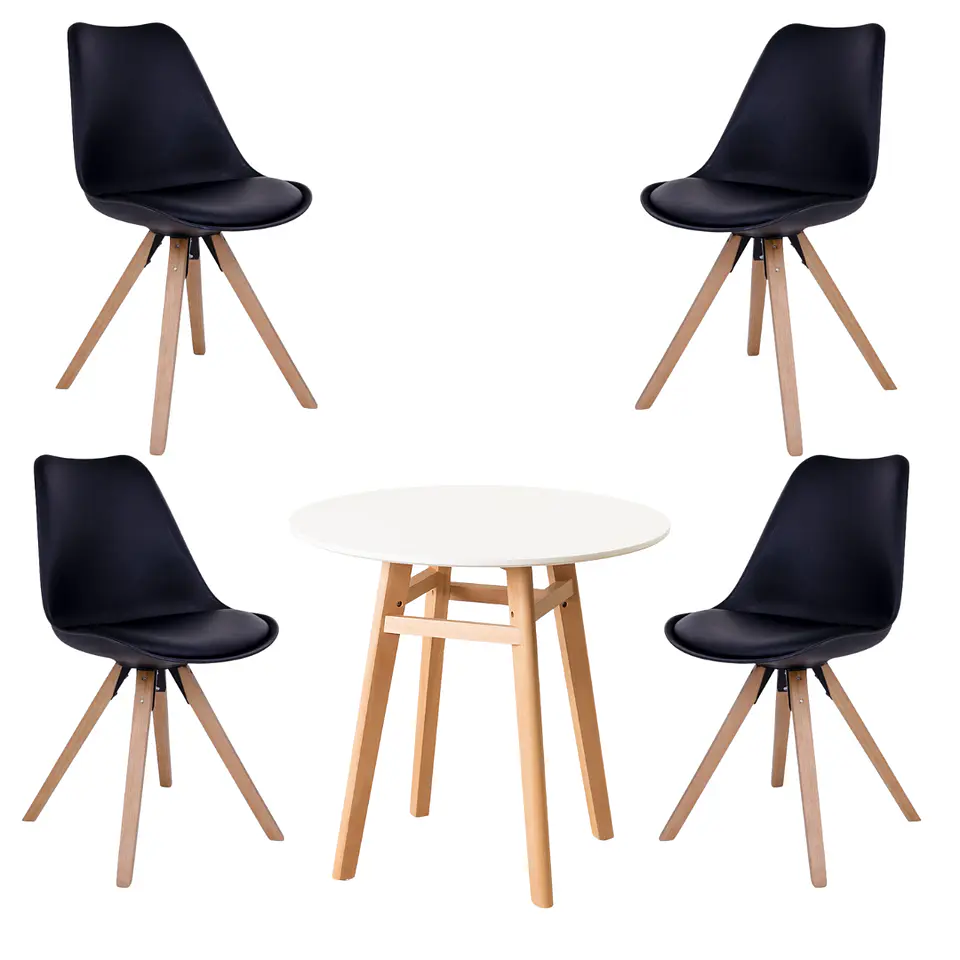 Mesa Eames Nordic MDF Redonda +4 Sillas Nordic – Comedor  3