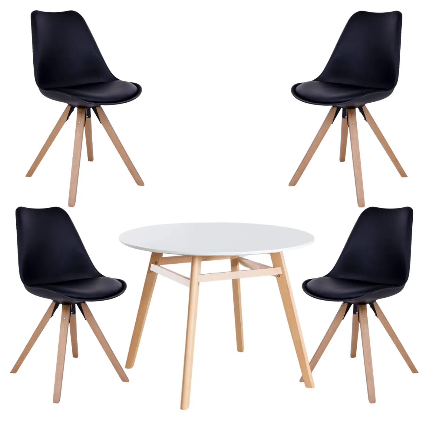 Mesa Eames Nordic MDF Redonda +4 Sillas Nordic – Comedor  6