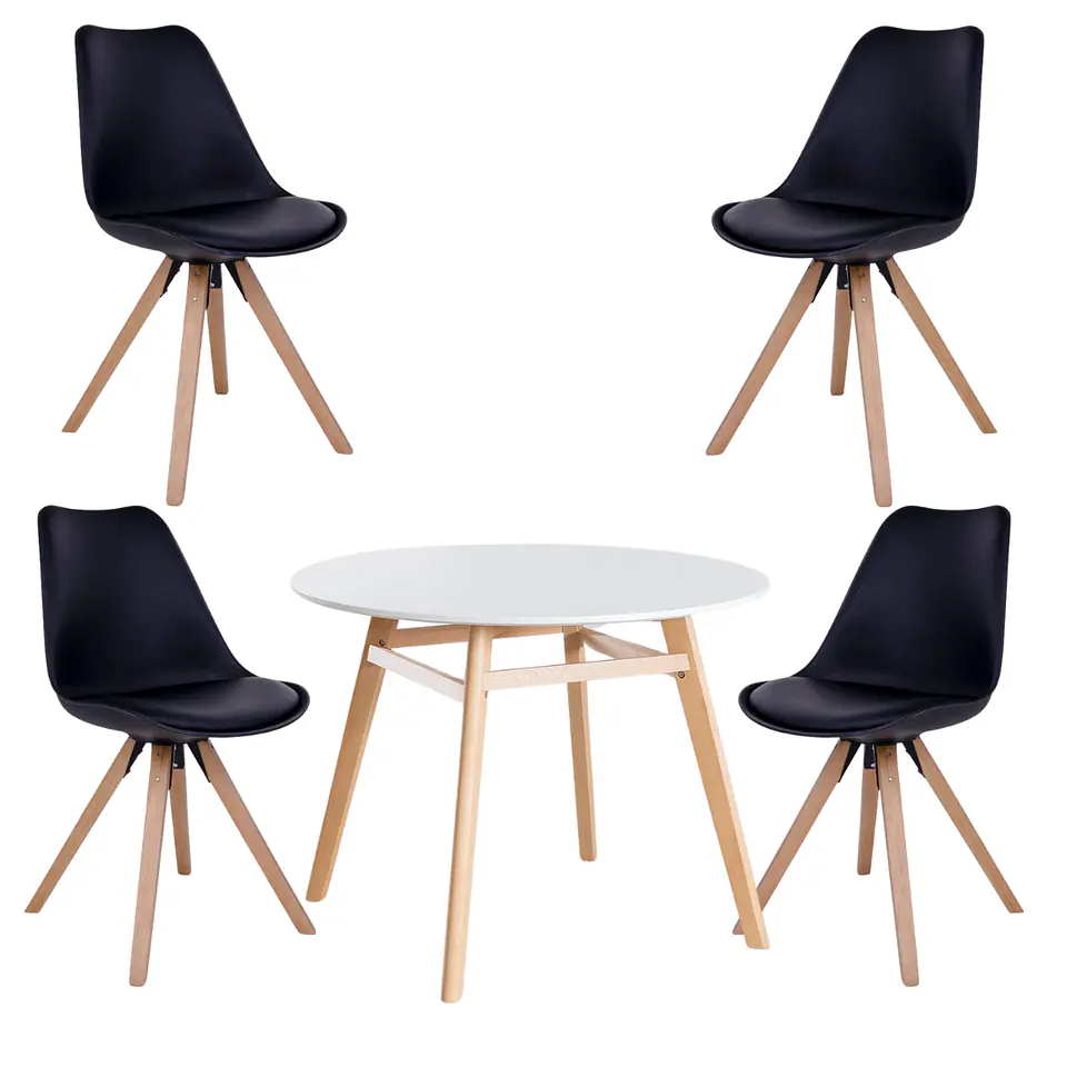 Mesa Eames Nordic MDF Redonda +4 Sillas Nordic – Comedor  6