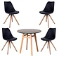 Mesa Eames Nordic MDF Redonda +4 Sillas Nordic – Comedor  - Miniatura 5